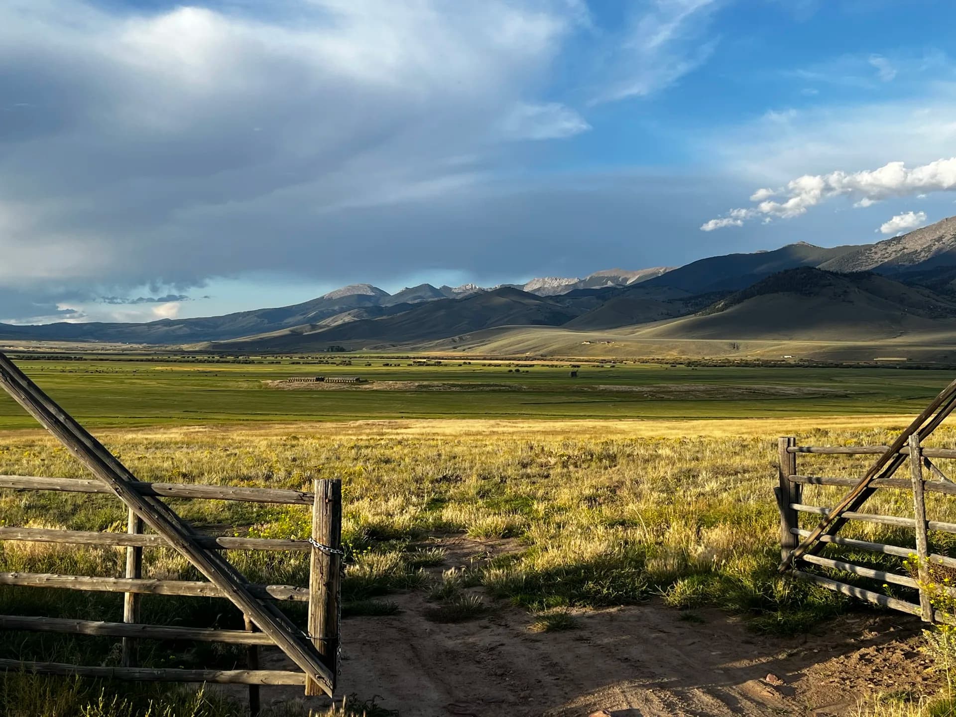 Ranch gate opening to the Dillon valley and mountains